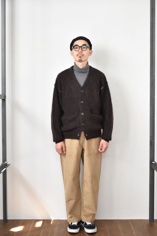 MEIAS (メイアス) SUPER KID MOHAIR V CARDIGAN [BROWN]