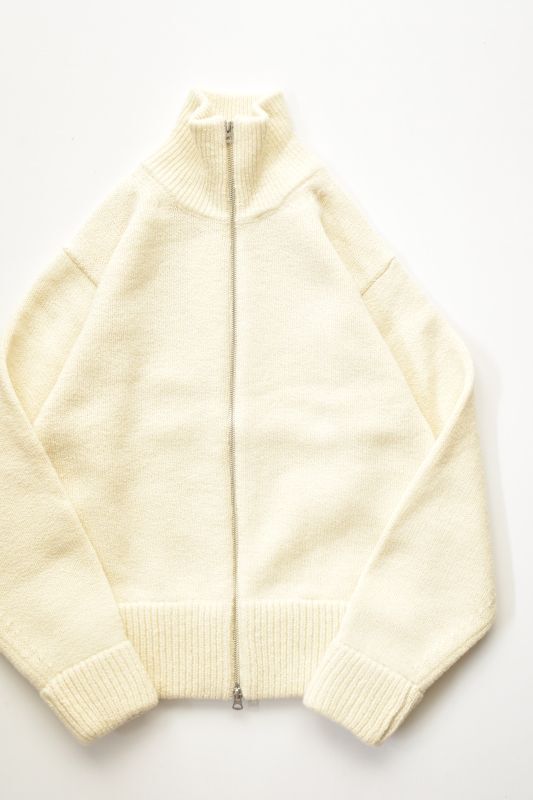 【SALE】MEIAS (メイアス) WAVE WOOL DRIVERS CARDIGAN [IVORY]