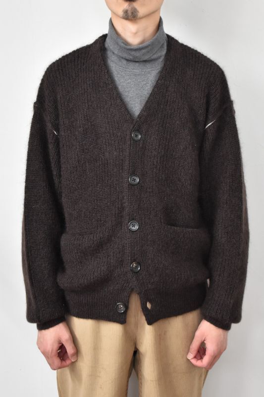 MEIAS (メイアス) SUPER KID MOHAIR V CARDIGAN [BROWN]