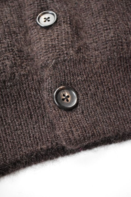MEIAS (メイアス) SUPER KID MOHAIR V CARDIGAN [BROWN]