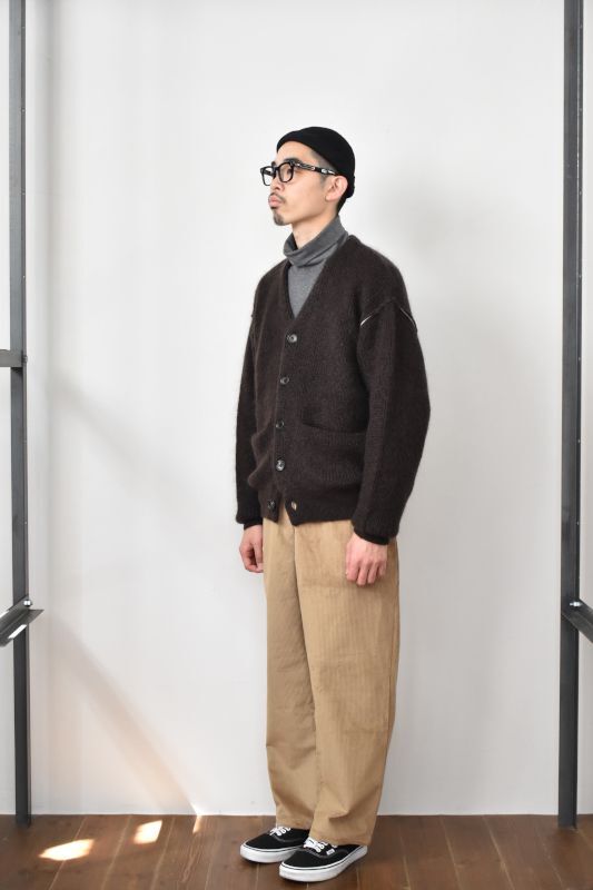 MEIAS (メイアス) SUPER KID MOHAIR V CARDIGAN [BROWN]