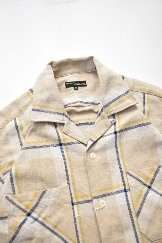 MOJITO (モヒート) ABSHINTH SHIRT Bar.2.0 Twill Check [YELLOW]