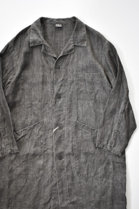 orslow (オアスロウ) SUMI DYED LINEN SHOP COAT [CHARCOAL GRAY]