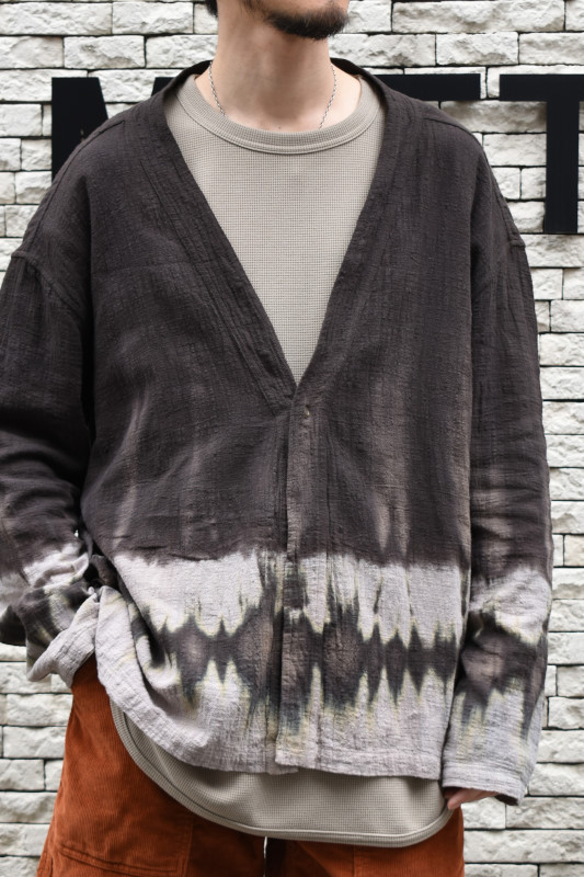 jawandi (ジャワンディ) ONE BUTTON CARDIGAN 2-TONE [DARK BROWN/BEIGE]