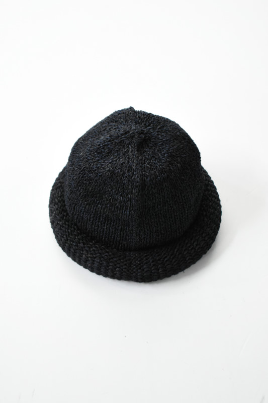Indietro Association (インディエトロアソシエーション) Roll Knit Cap [BLACK]