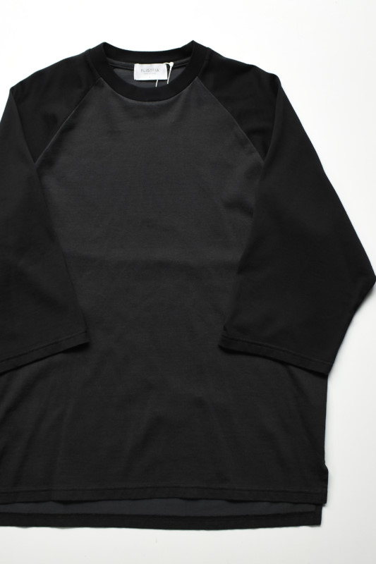 FLISTFIA (フリストフィア) Baseball 3/4 Sleeve T-Shirts [CHARCOAL/BLACK]
