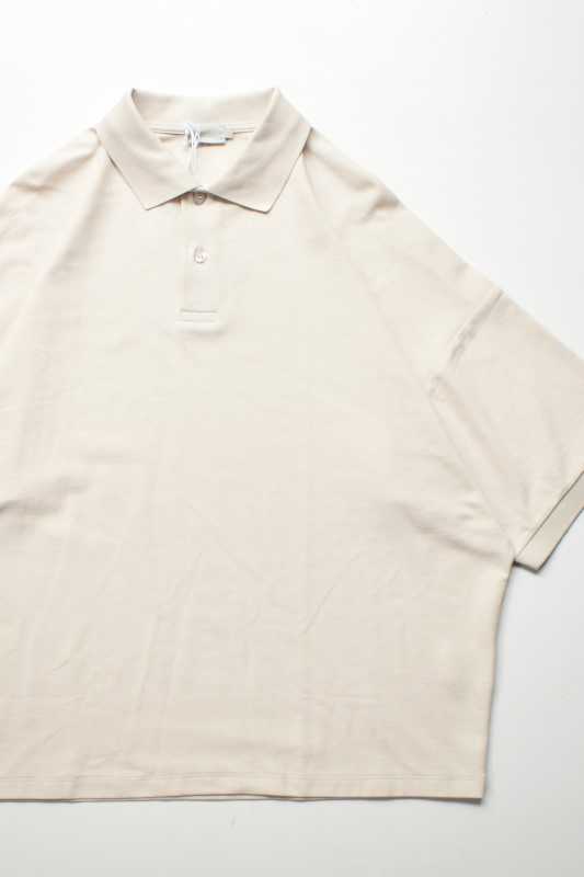 handvaerk (ハンドバーク) PIQUE S/S TAPERED BIG POLO SHIRT [LT.GREY]
