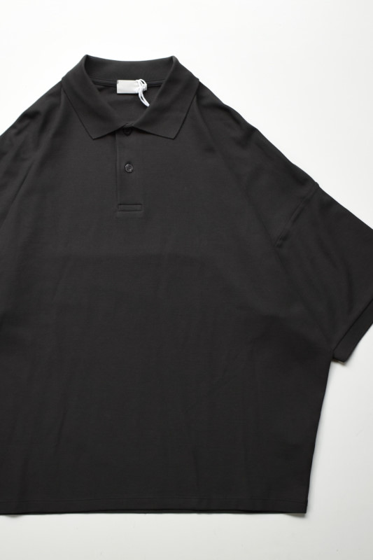 handvaerk (ハンドバーク) PIQUE S/S TAPERED BIG POLO SHIRT [CARBON BLACK]