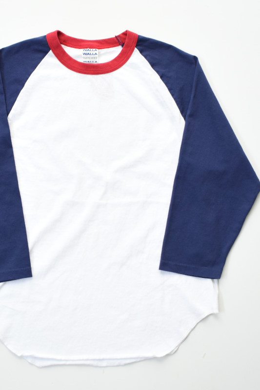 WALLA WALLA SPORT (ワラワラスポーツ) 3/4 BASEBALL TEE 3-TONE [NAVY/CARDINAL]