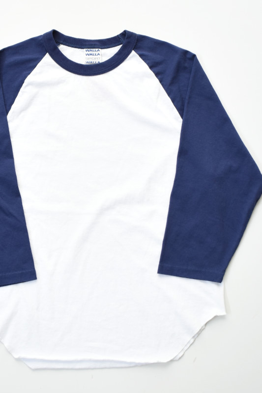 WALLA WALLA SPORT (ワラワラスポーツ) 3/4 BASEBALL TEE 2-TONE [WHITE/NAVY]