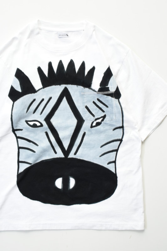 jawandi (ジャワンディ) S/S HAND DRAWN POCKET TEE [ZEBRA]