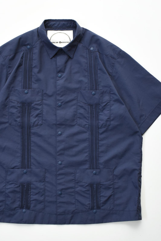 BURLAP OUTFITTER (バーラップアウトフィッター) S/S GUAYABERA SHIRT [DEEP NAVY]