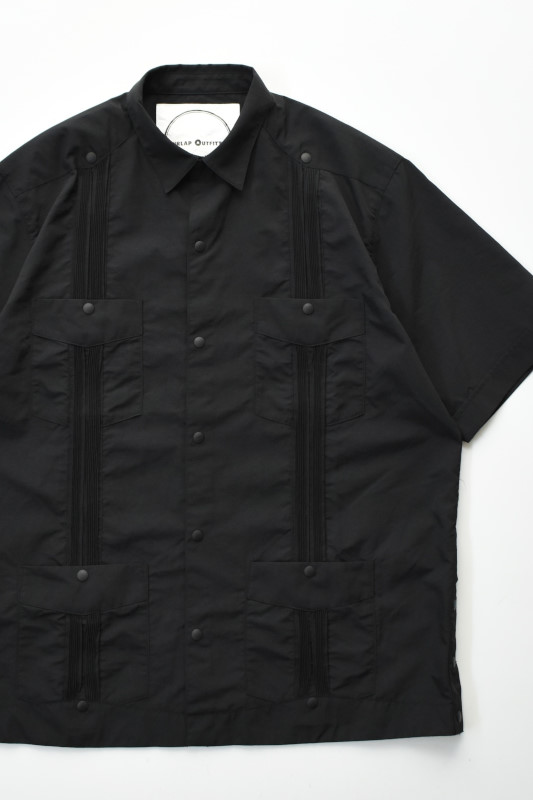 BURLAP OUTFITTER (バーラップアウトフィッター) S/S GUAYABERA SHIRT [BLACK]