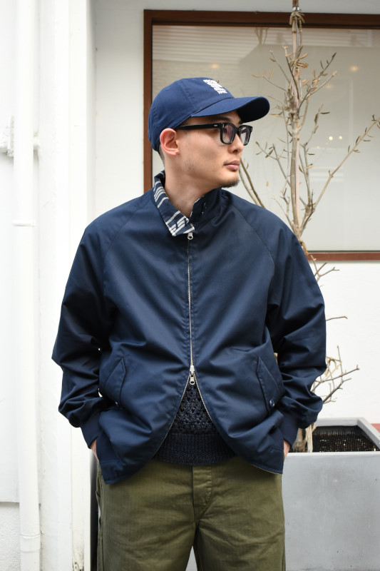 Scye (サイ) Cotton Linen Plaid Harrington Jacket [DARK NAVY]